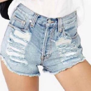 MINKPINK High Waisted Denim Shorts